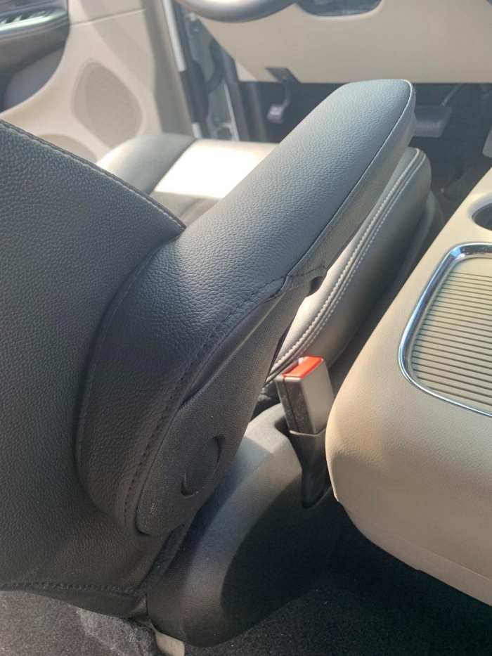 Dodge Grand Caravan armrest covers with red stitches